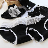 Black Lace Heart Panties